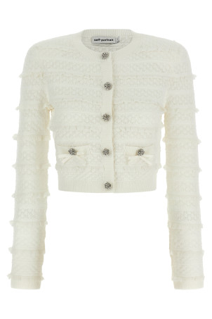 'Pointelle Diamante' cardigan White