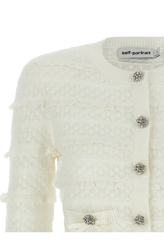 'Pointelle Diamante' cardigan White