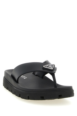 Triangle logo sandals Black