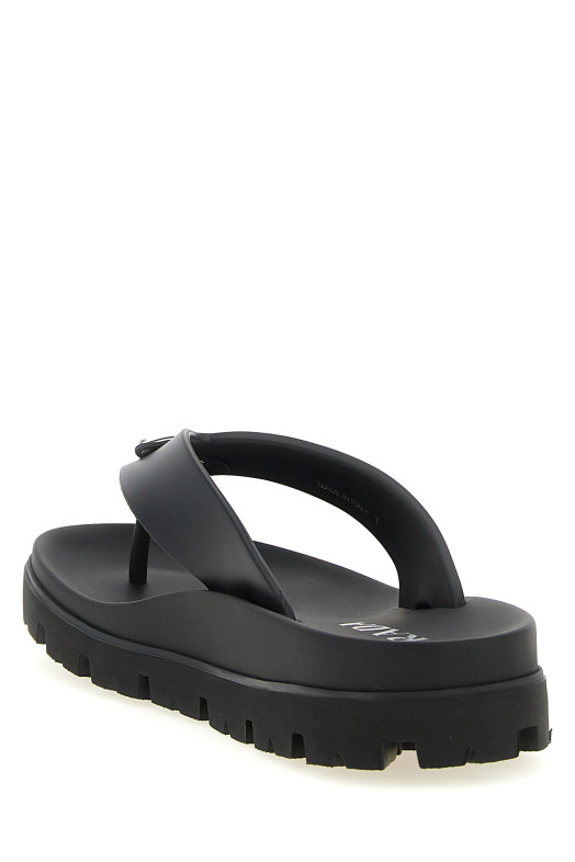 Triangle logo sandals Black