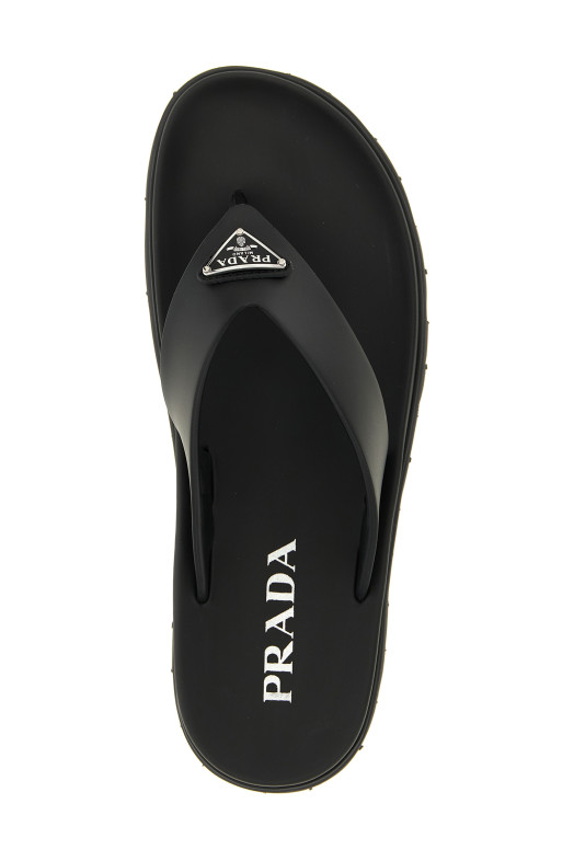 Triangle logo sandals Black