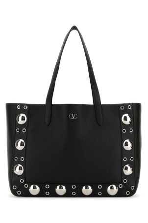 Black leather VLogo Signature shopping bag Black VALENTINO GARAVANI (6W0B0R79MJL)