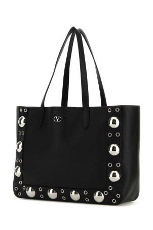 Black leather VLogo Signature shopping bag Black VALENTINO GARAVANI (6W0B0R79MJL)