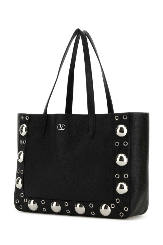 Black leather VLogo Signature shopping bag Black VALENTINO GARAVANI (6W0B0R79MJL)