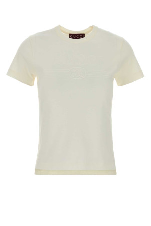 White cotton t-shirt GUCCI (805285XJHQ1)