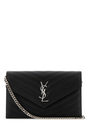 Black leather crossbody bag Black SAINT LAURENT (857605BOW02)