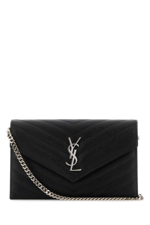 Black leather crossbody bag Black SAINT LAURENT (857605BOW02)