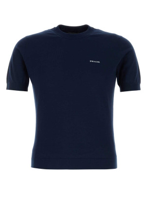 Navy blue cotton sweater Blue PRADA (UMF209SOOO1811)