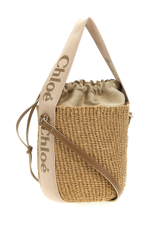 'Woody small bucket bag Beige
