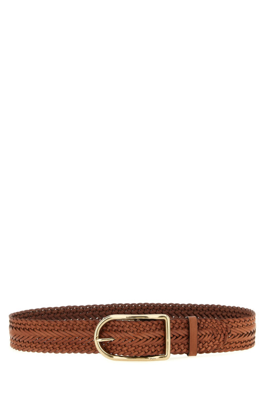 Braided leather belt Brown