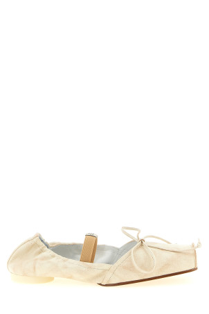 Square toe ballet flats Beige