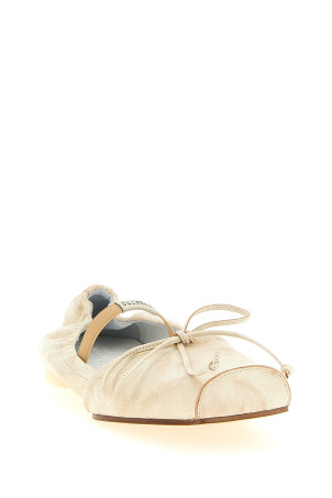 Square toe ballet flats Beige