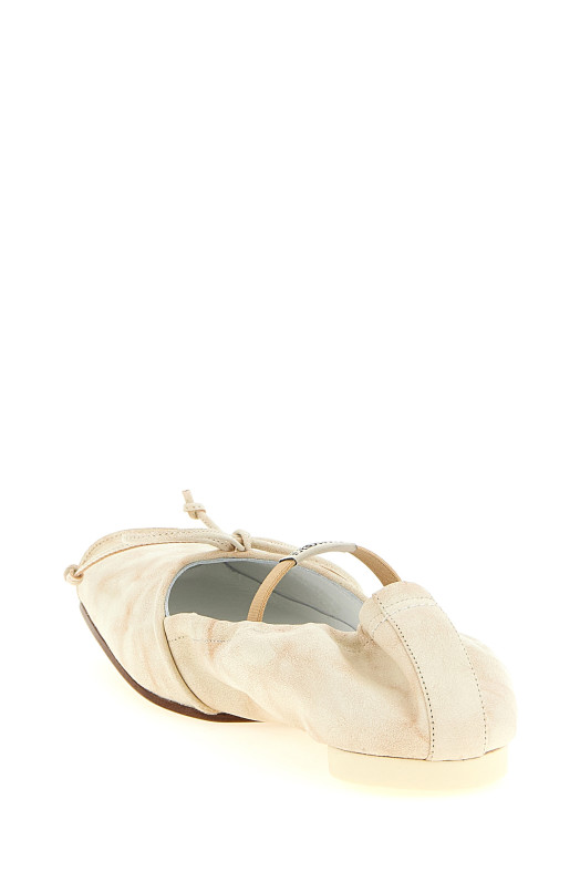 Square toe ballet flats Beige