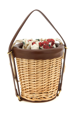 Wicker bucket Beige