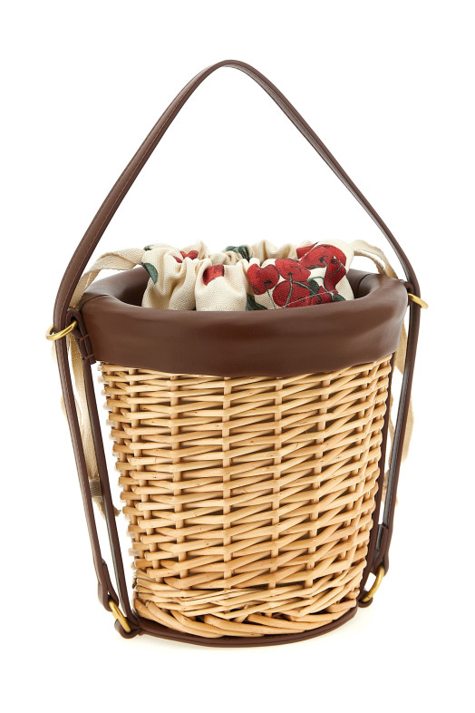 Wicker bucket Beige