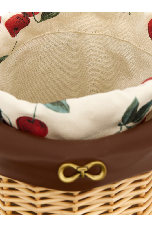 Wicker bucket Beige
