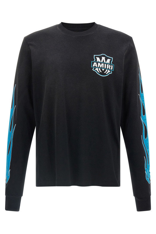 'Amiri Eagle Flames' T-shirt Black