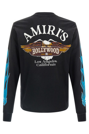 'Amiri Eagle Flames' T-shirt Black