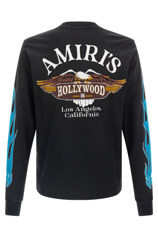 'Amiri Eagle Flames' T-shirt Black