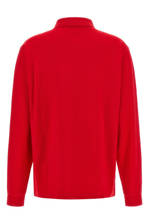 Logo embroidery polo shirt Red