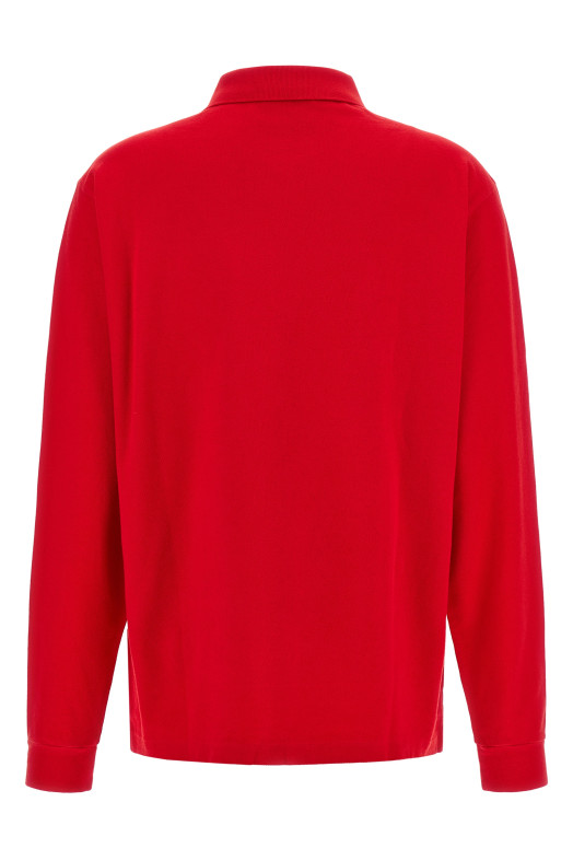 Logo embroidery polo shirt Red