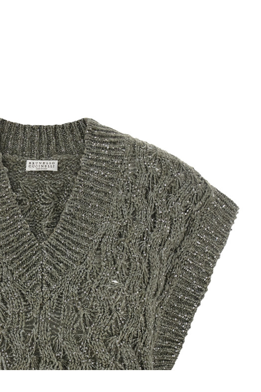 'Dazzling Cable' vest Green