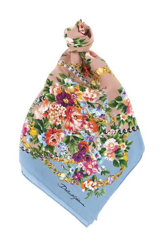 'Mazzolini di Fiori' scarf BLUE