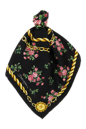 'Mazzolini di Rose' scarf Black