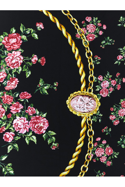 'Mazzolini di Rose' scarf Black