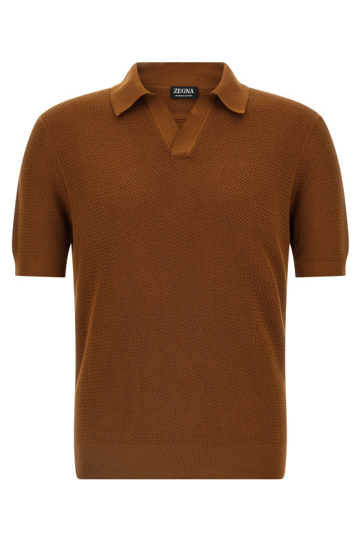 Premium cotton polo shirt Brown