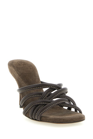 Leather sandals Brown