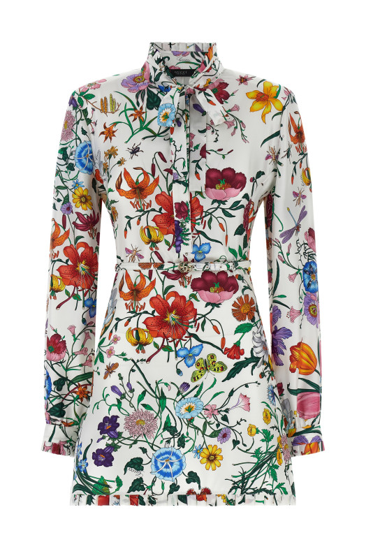 'Flora' mini dress White