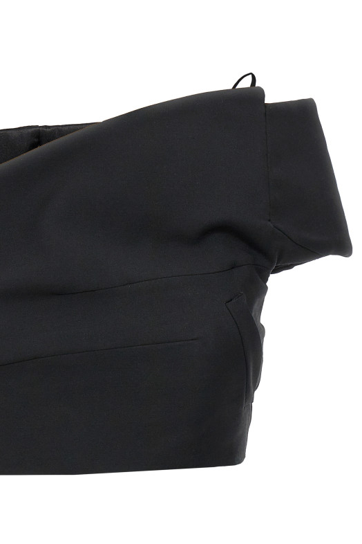 Top 'Crop Lapel Corset' Black  