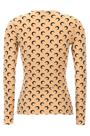 'Moon Printed Jersey' top  Beige