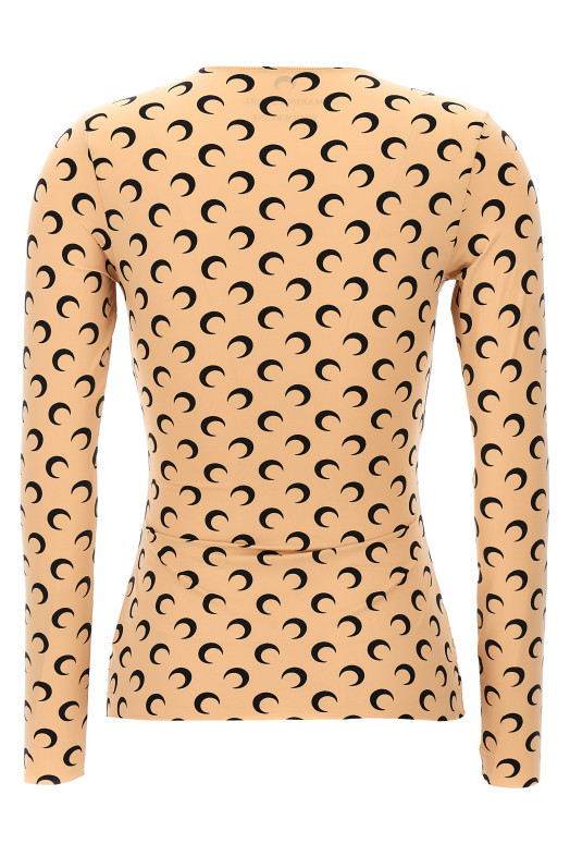 'Moon Printed Jersey' top  Beige