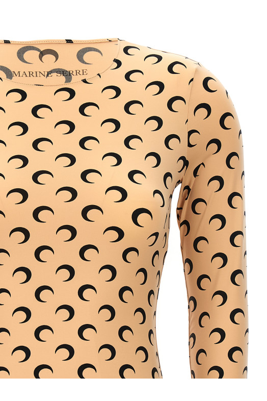 'Moon Printed Jersey' top  Beige