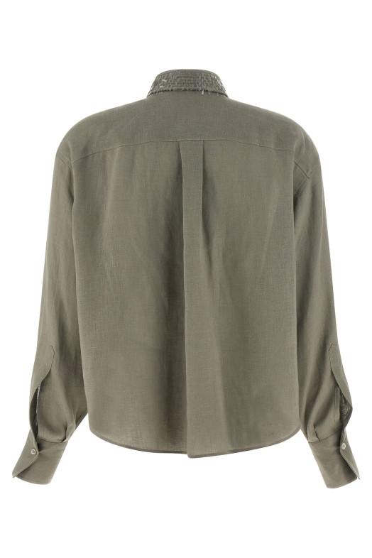 Sequin collar shirt Green