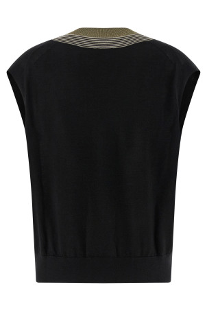 'Sparkling Neckline' vest Black