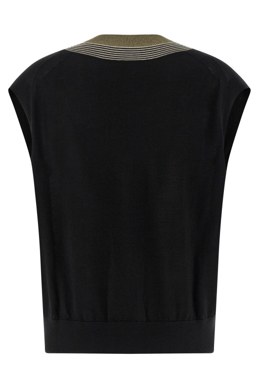'Sparkling Neckline' vest Black