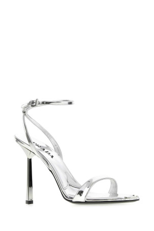 Silver leather sandals PRADA (1X923MFD1003AU1)