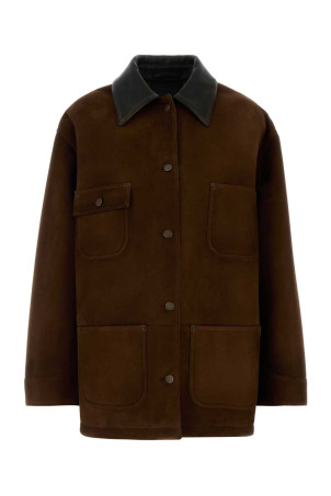 Brown suede jacket PRADA (56A226SOOO173B)