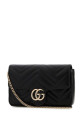 Black leather small GG Marmont shoulder bag GUCCI (751526AAFPP)