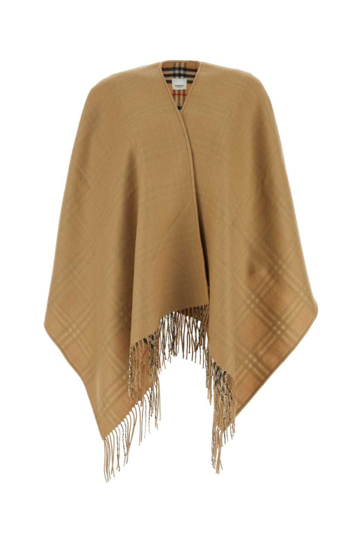 Camel wool cape Multicolor BURBERRY (8071673)