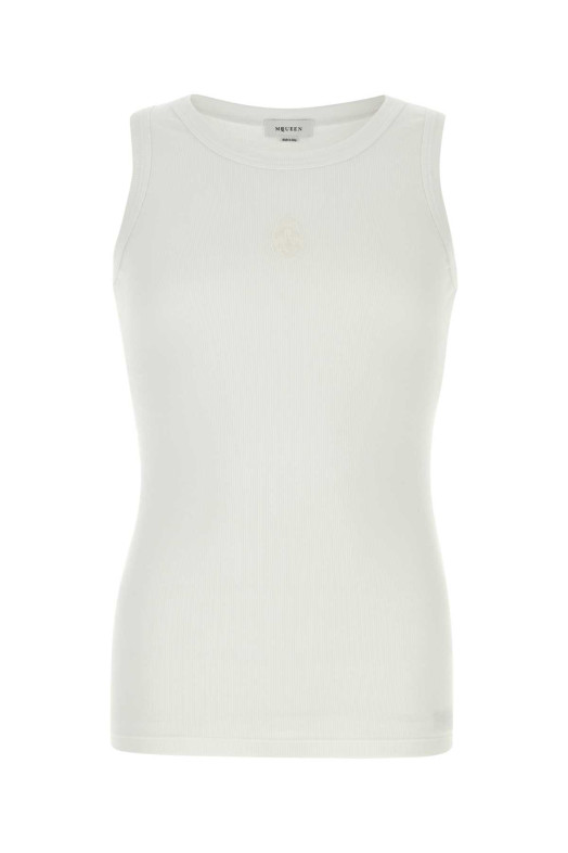 White stretch cotton tank top ALEXANDER MCQUEEN (815098QXAA9)