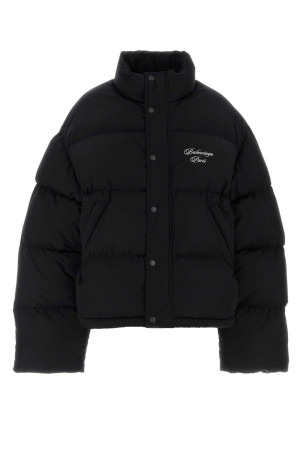 Black cotton blend down jacket Black BALENCIAGA (857732TPQ38)