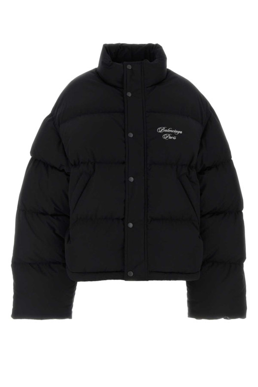 Black cotton blend down jacket Black BALENCIAGA (857732TPQ38)