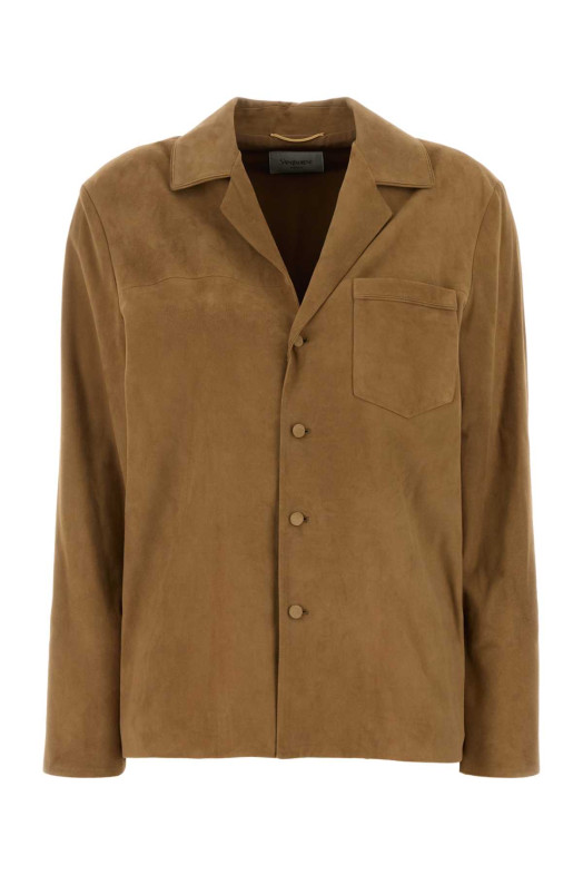 Beige suede jacket SAINT LAURENT (860703YCUH2)