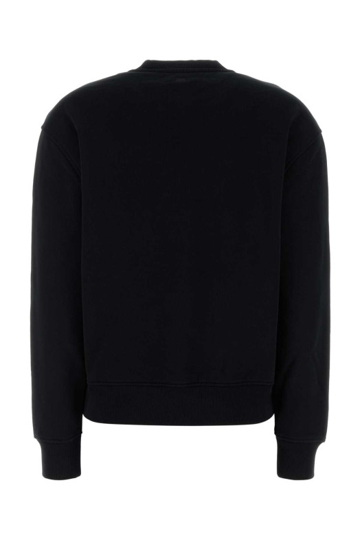 Black stretch cotton sweatshirt AMI (BFUSW035730)