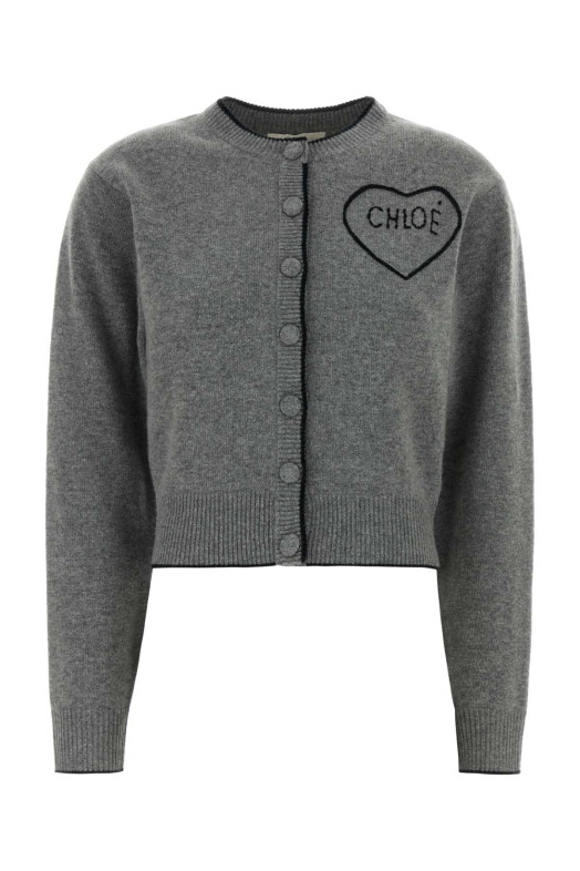 Grey wool blend cardigan Green CHLOE (CH26SMC08710)