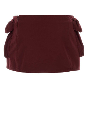 Burgundy cotton mini skirt MIU MIU (MG2610SOOO19CV)